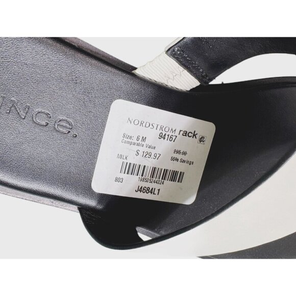 Vince Womens Black & White Leather Sandals Size 6M- LT3284 - Picture 3 of 5